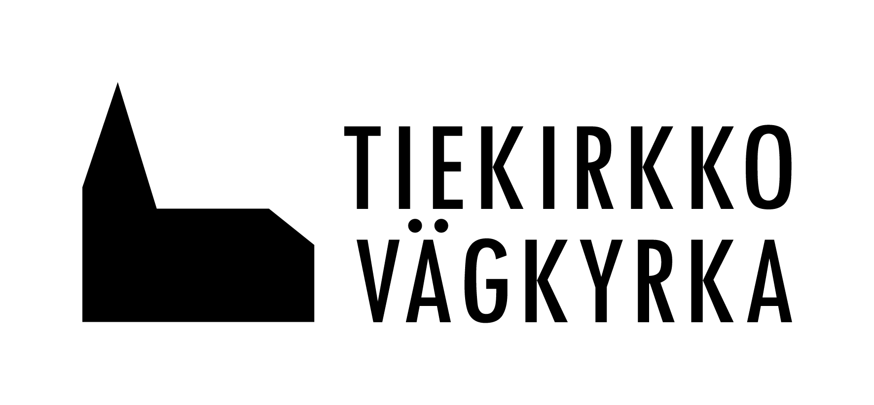 Kuvassa Tiekirkko Vägkyrka logo